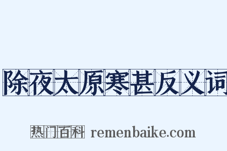 除夜太原寒甚反义词是什么意思的图片